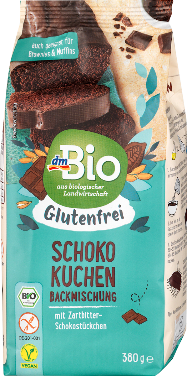 dmBio Backmischung Schokokuchen glutenfrei, 380 g | dm.at