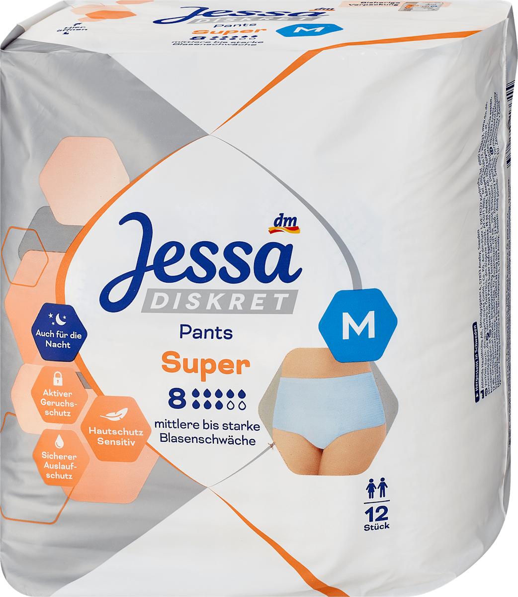 Jessa Diskret Pants Inkontinenz Super Gr. M, 12 St dauerhaft günstig online  kaufen | dm.de