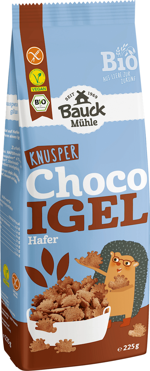 Bauck Mühle Müsli, Knusper Choco Igel Hafer, glutenfrei, 225 g ...