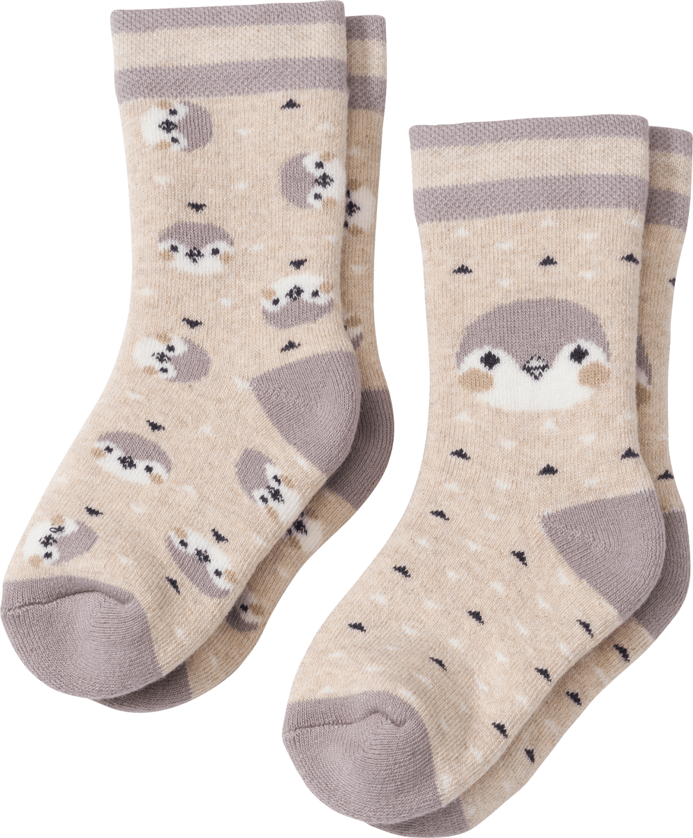 PUSBLU Thermosocken mit Pinguin-Muster, beige \u0026 grau, Gr. 19/22, 2 St  dauerhaft günstig online kaufen | dm.de