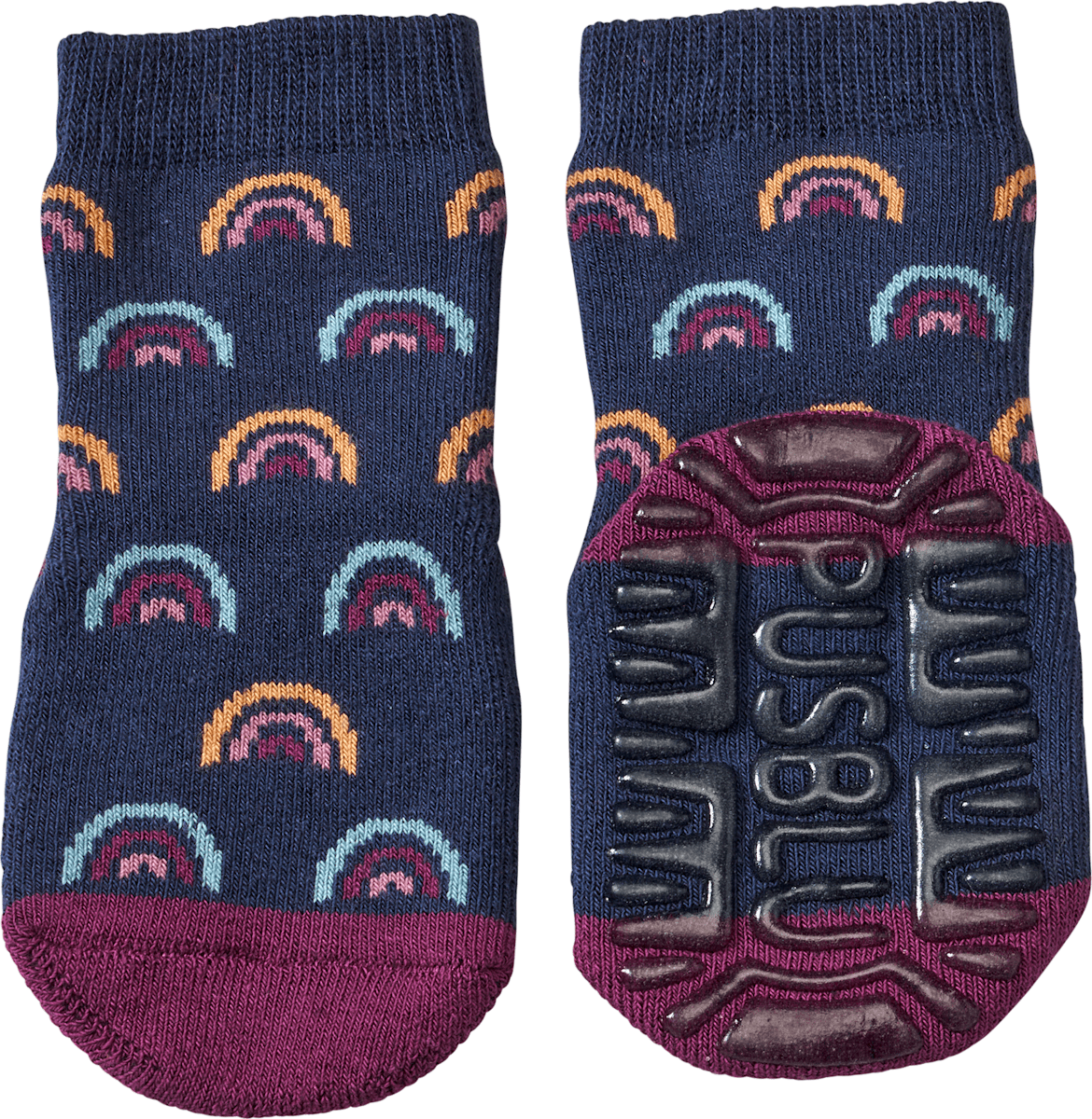 PUSBLU Stoppersocken Mit Regenbogen Motiv Blau Lila Gr 21 22 1 St 