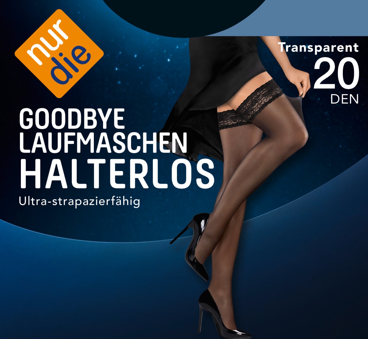 nur die Halterlose Strümpfe Goodbye Laufmaschen schwarz Gr. 38/40, 1 St  dauerhaft günstig online kaufen | dm.de