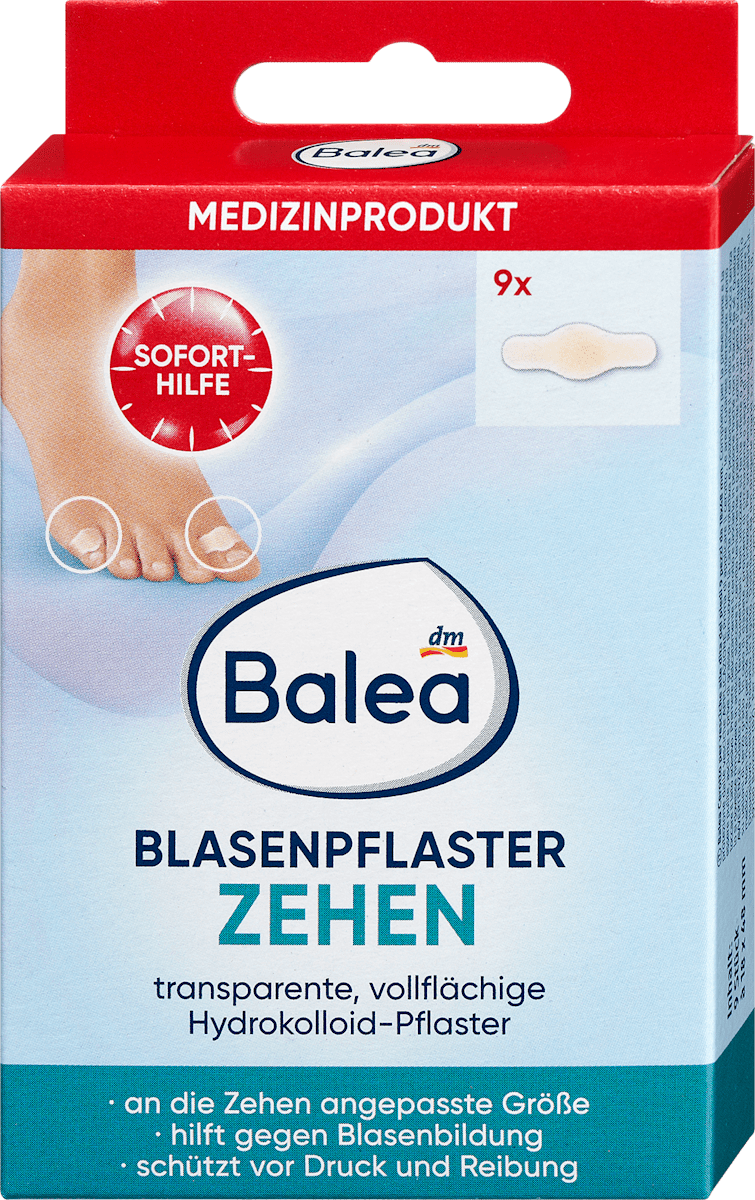 Balea Blasenpflaster Fuß – 6 Stück, Transparent & Schmerzlindernd