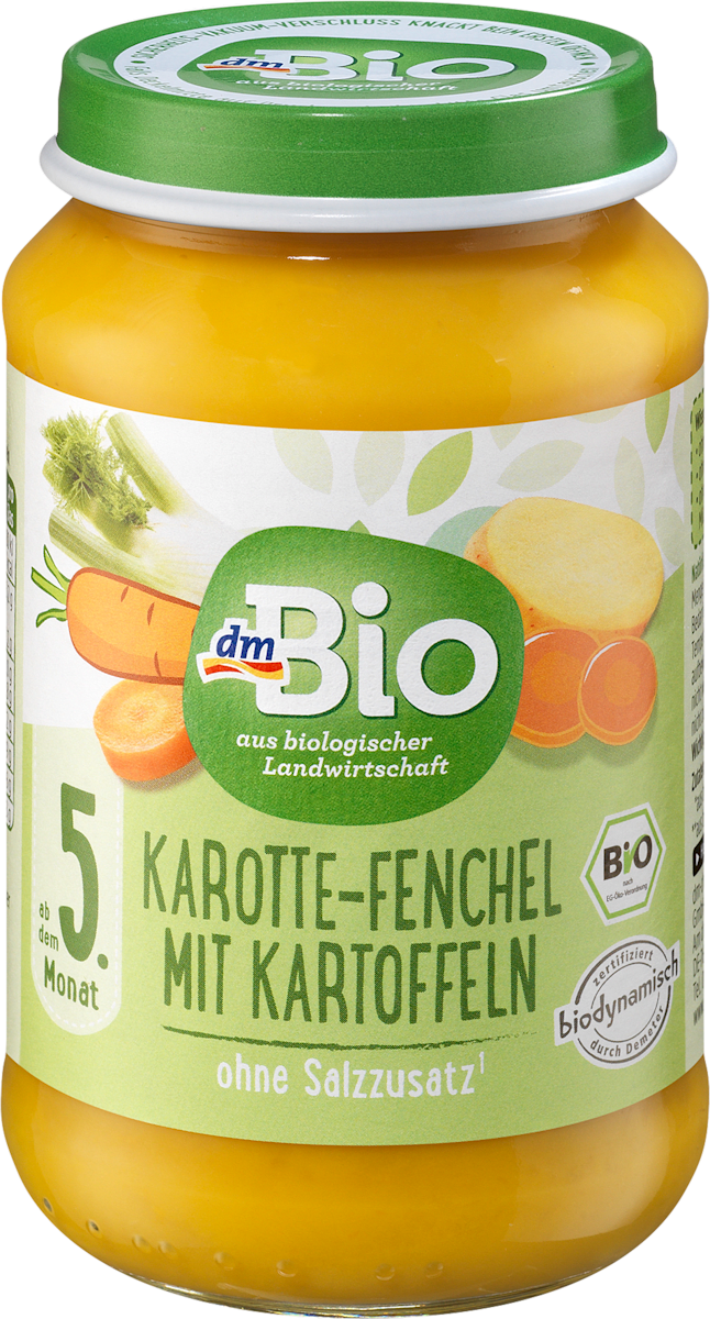 dmBio Gemüse Karotte-Fenchel mit Kartoffeln, ab dem 5.Monat, 190 g ...