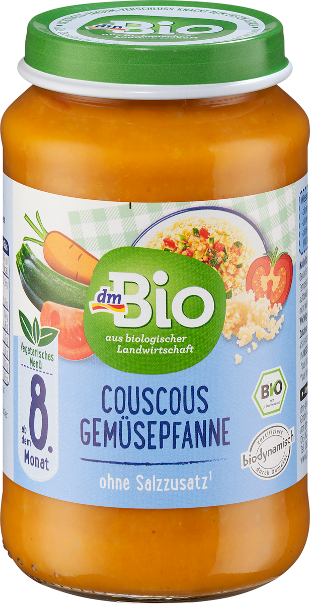 dmBio Vegetarisches Babymenü Couscous Gemüsepfanne, 220 g | dm.at