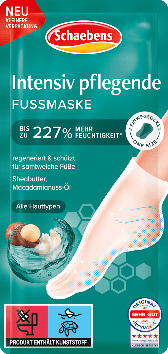 Schaebens Fußmaske Socken intensive Pflege mit Sheabutter \u0026 Macadamia (1  Paar), 2 St dauerhaft günstig online kaufen | dm.de