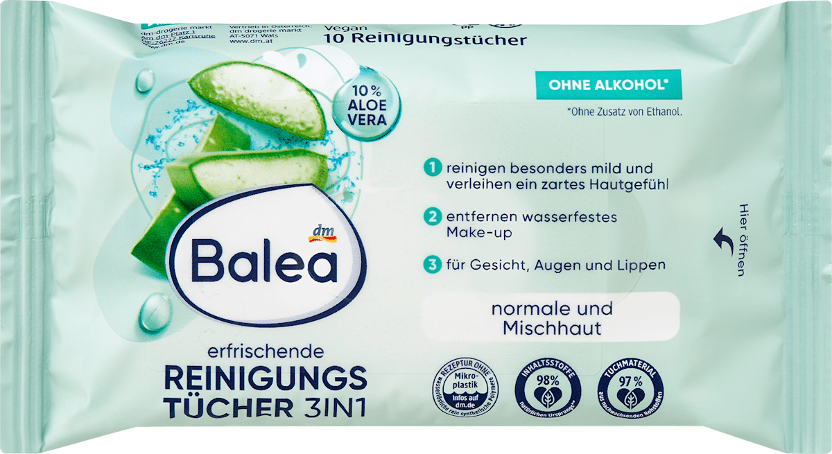 Diadermine Express 3-in-1 Abschminktücher – Praktisches Set Mit 40 Tüchern Für Schnelle Reinigung