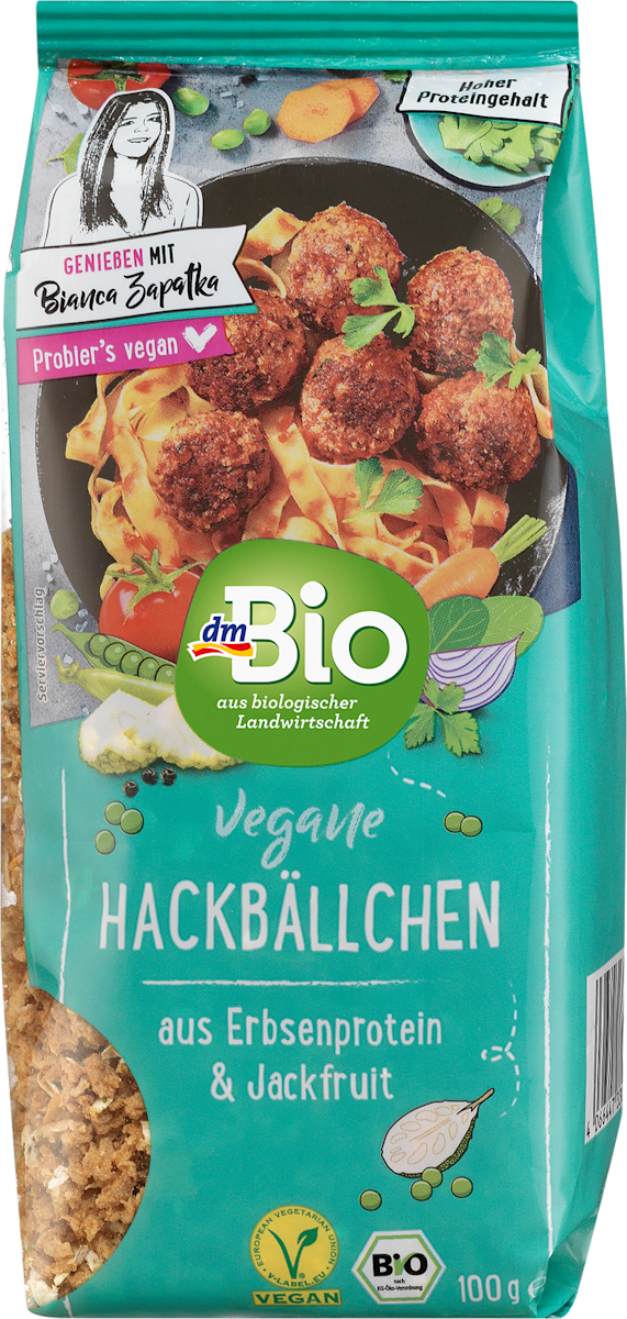 dmBio Hackbällchen aus Erbsenprotein und Jackfruit vegan, 100 g | dm.at