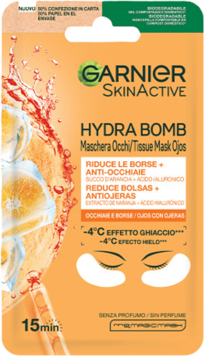 Garnier SkinActive Maschera Occhi Hyaluronic Cryo Jelly - 5g - Anti-Fatica Con Acido Ialuronico E Mentolo