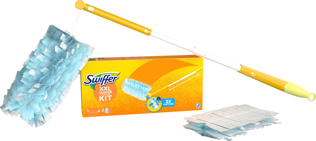 44-tlg. Staubwedel-Set – 40 Nachfüller + Griffe + Bürste, Kompatibel Mit Swiffer