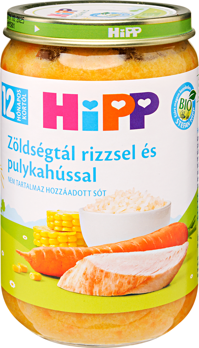 HiPP Bio gyerekmenü zöldségtál rizzsel és pulykahússal 12 hónapos ...
