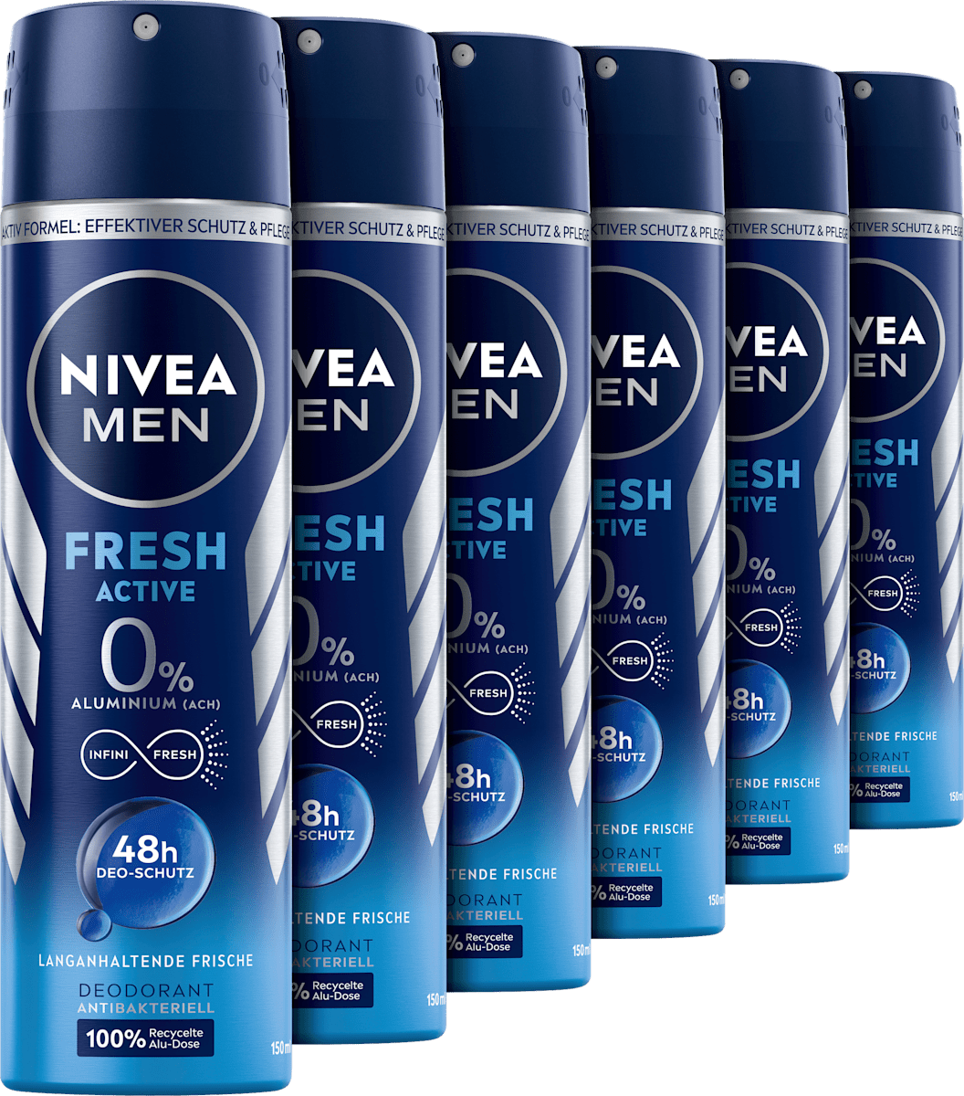 Nivea Damen Deospray Fresh Pure – 6er Pack, 150 Ml, Aluminiumfrei, Mit Natürlichem Jasmin-Duft
