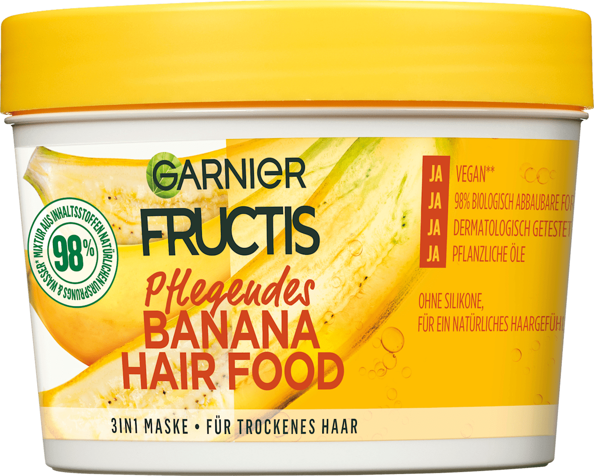 Garnier Fructis Hair Food Haarmaske – 390 Ml, Vegan & Mit Natürlichen Inhaltsstoffen Für Gepflegtes Haar