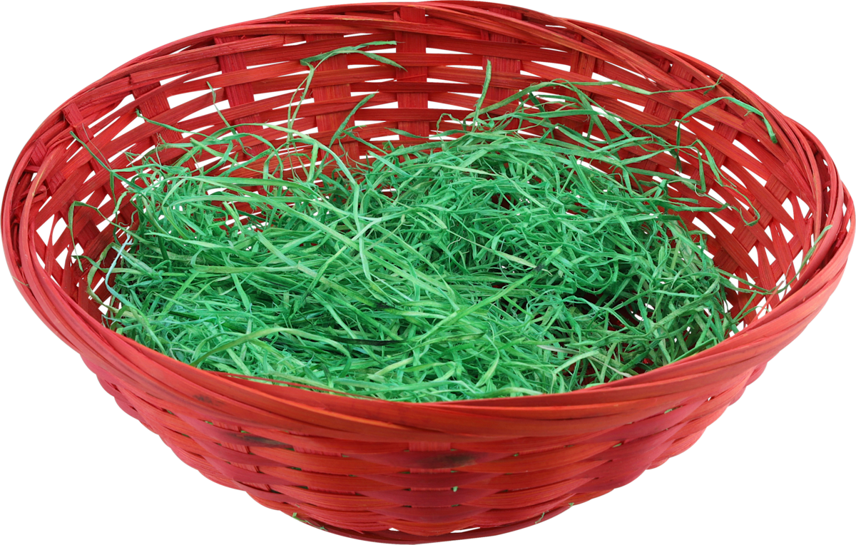 Dekorieren &amp; Einrichten Osterkorb gefüllt mit Ostergras, rot, orange ...