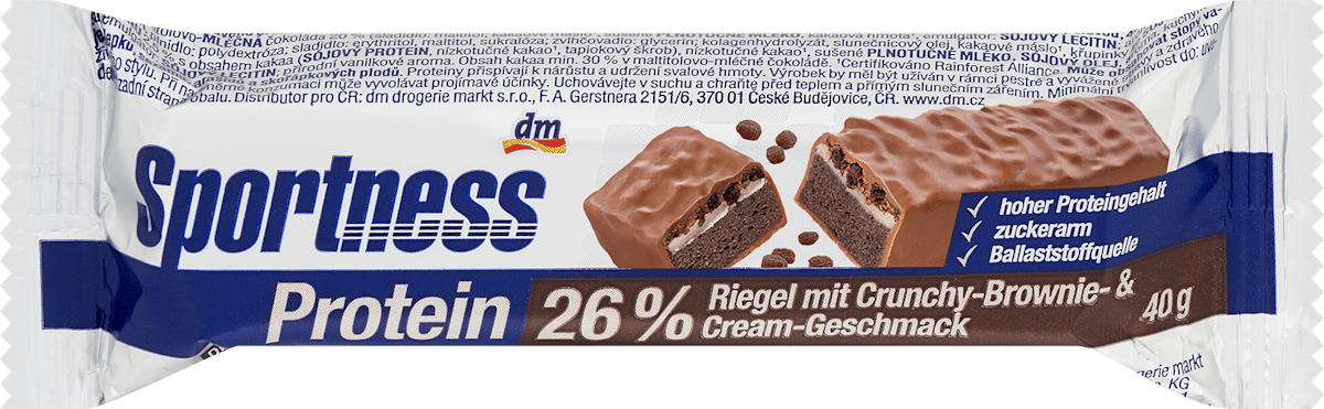 Sportness Proteinriegel 26% Crunchy Brownie Cream Geschmack 40 g