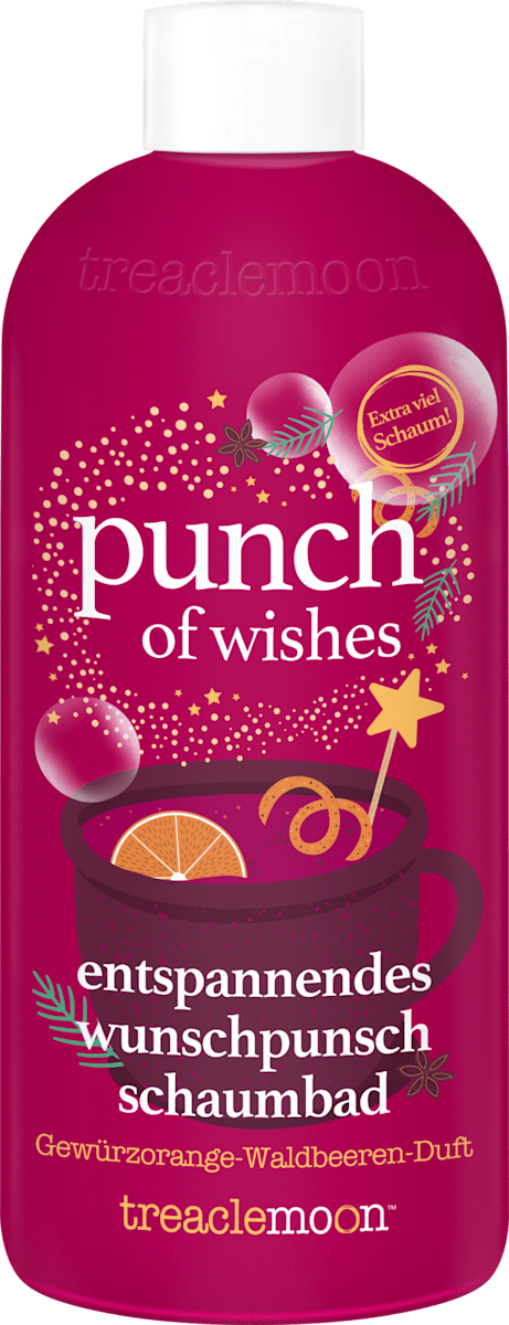 Treaclemoon Badeschaum Punch Of Wishes 80g – Vegan, Dermatologisch Getestet, Mit Gewürzorange & Waldbeeren Duft
