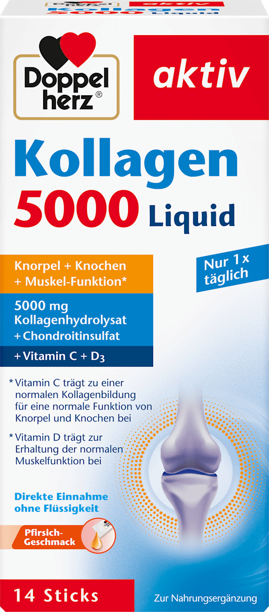 Doppelherz Kollagen 5000 Liquid 14 Sticks, 140 ml dauerhaft günstig ...