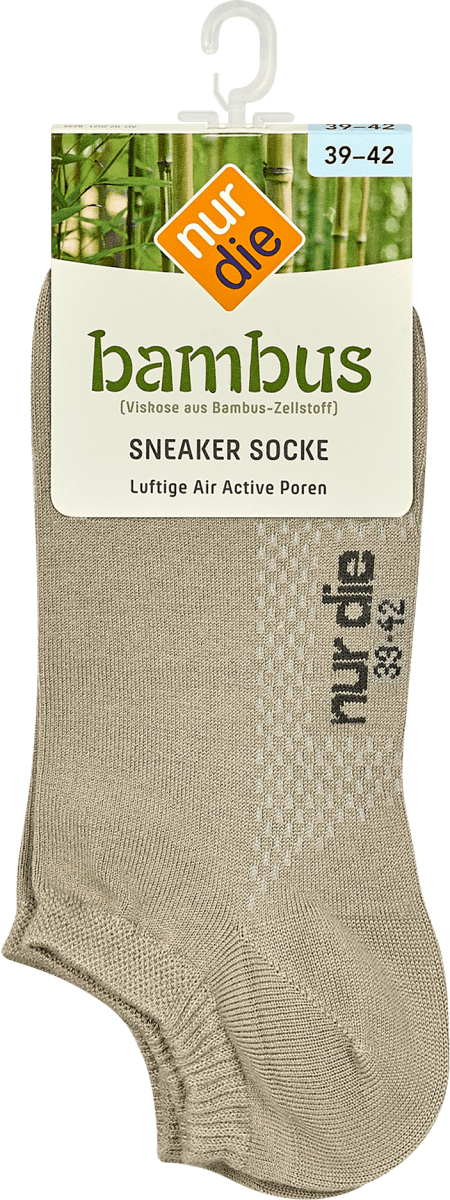 nur die Bambus Sneaker Socken beigegrau, Gr. 3942 (1 Paar), 2 St dm.at
