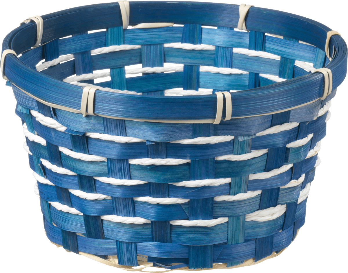 Dekorieren &amp; Einrichten Osterkorb geflochten mit weißem Seil, blau, 1 ...