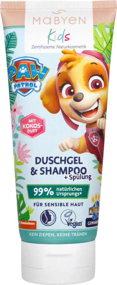 Mabyen Kinder Duschgel, Shampoo & Spülung Paw Patrol Skye 3-in-1, 180 ...