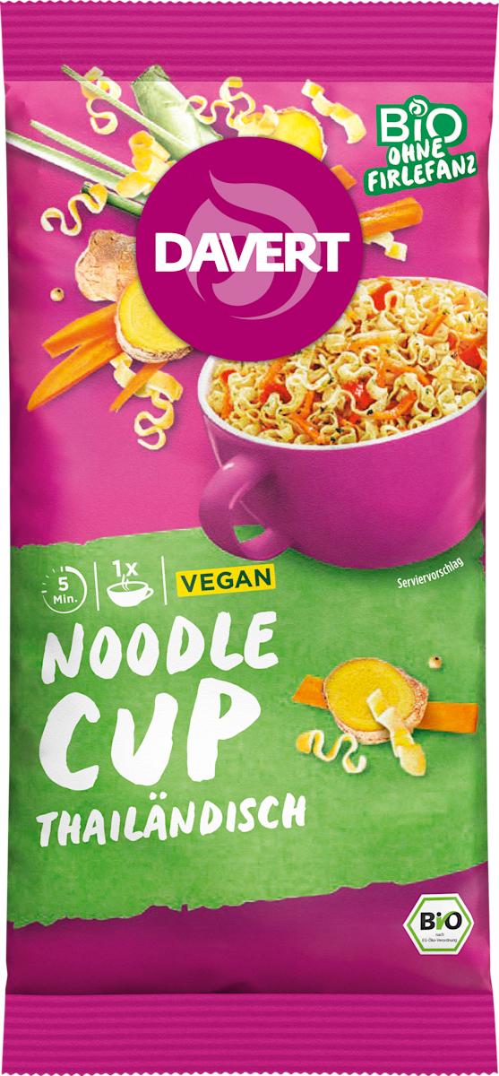 Davert Fertiggericht, Noodle Cup Thailändisch, No.12, 60 g dauerhaft ...