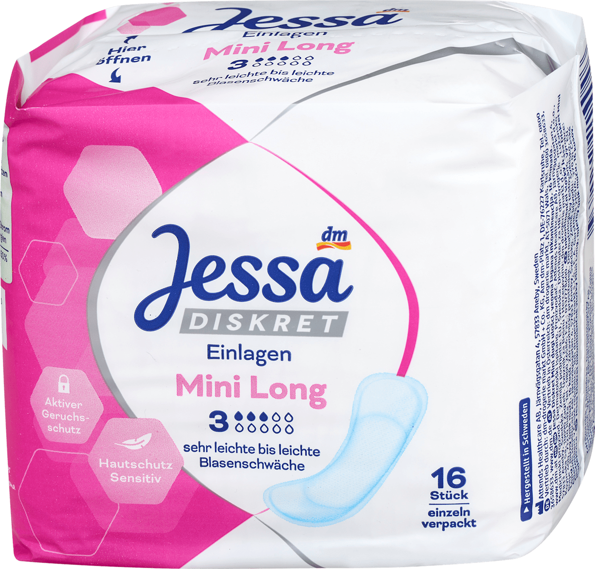 Jessa DISKRET Einlagen Inkontinenz Mini Long, 16 St dauerhaft günstig ...