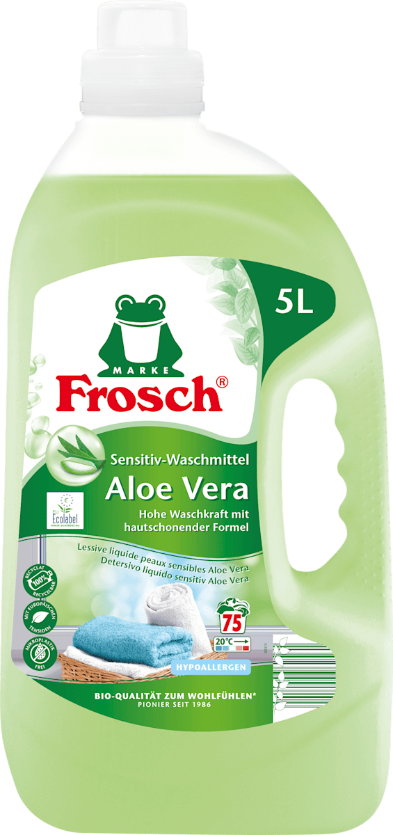 FROSCH Sensitiv-Waschpulver Aloe Vera, 5 X 1.450 G