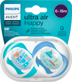 Doppelpack Jungen, Philips Avent ultra air Schnuller 0-6 Monate SCF344/20 