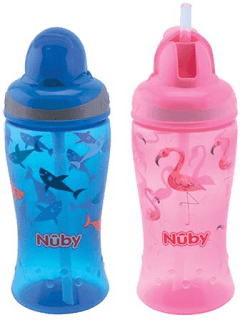 NUBY- Bicchiere Antigoccia con Coperchio Coccodrillo