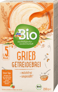 dmBio Getreidebrei Bio Reisflocken zartschmelzend ab dem 5. Monat, 250 ...