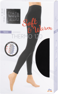 Stella Jones Soft & Warm Trend Strumpfhose Thermo schwarz 120 DEN, Gr.  46-48 L (1 Paar), 2 St
