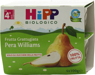 Hipp Bio Frutta Grattuggiata Mela Pera 4 X100 G