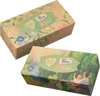 Soapland Taschentuch-Box Kunststoff mit Bambus Deckel weiß, 1 St