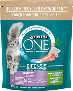 PURINA ONE Trockenfutter Katze sensitive mit Truthahn Reis Adult 1 4 kg dauerhaft gunstig online kaufen dm