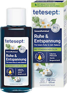 Tetesept Muskel-Entspannung Bad – 125 Ml, Mit ätherischen Ölen, Für Entspannung Nach Dem Sport
