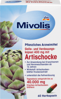 Galle- und Verdauungskapsel 400 mg mit Artischocke Mivolis