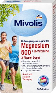 Magnesium 500 + B-Vitamine 2-Phasen Depot, Tabletten 30 St. Mivolis
