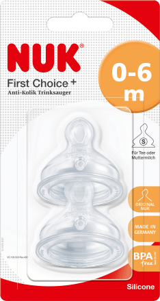 Tee Pre-Nahrung Wasser 2er Pack NUK Trinksauger S 0-6 Monate für Muttermilch 