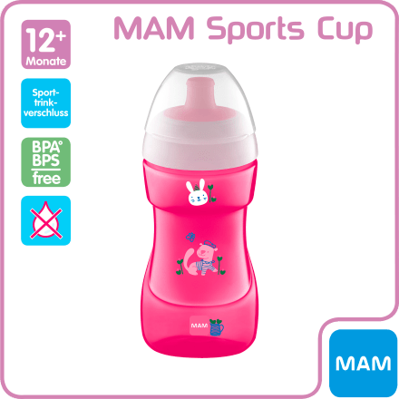 Kinderbecher ab 12 Monaten pink MAM Sports Cup für Mädchen 330 ml 