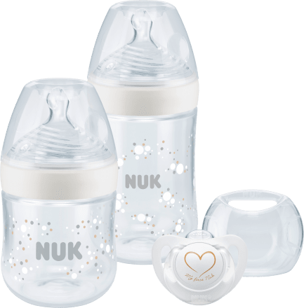 NUK Nature Sense Starter-Set weiß Weithalsflaschen Babyflasche Milchflasche 