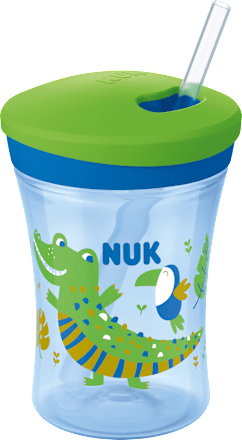 ab 12 Monaten Boy Tiger weicher Trinkhalm auslaufsicher NUK Action Cup 230 ml 
