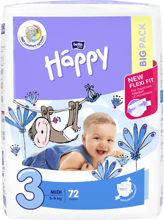 Windeln bella baby Happy Box Gr.3 Midi 5-9kg Sparpack 144-432 Stück 