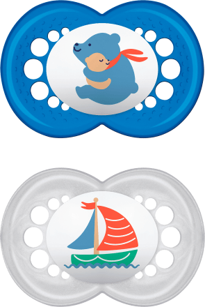 MAM Newborn Baby Boy Air Schnuller Dummy 2 Stück Blau Farben alter 0 Monate 