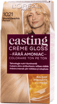 L’Oréal Paris Pontonchutz Crème Glanz – Haarfarbe Ohne Ammoniak, 1021 Blond Klar Pearl, Für Geschütztes & Glänzendes Haar