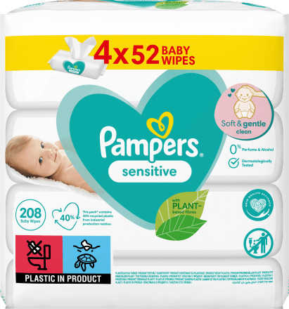 Pampers Fresh Clean Baby Feuchttücher 4x52 Stück 
