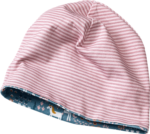 ALANA Kinder Mütze, Gr. 50/51, mit Bio-Baumwolle, blau, rosa, 1 St ...