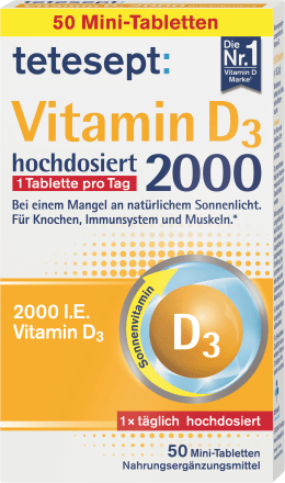 tetesept Vitamin D3 2000 I.E Tabletten 50 St, 15,3 g