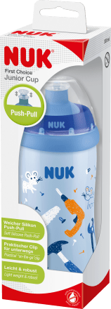 ab 18 Monate 300ml NUK *NEU* Nuk First Choice Junior Cup Blau Push-Pull und Clip 