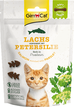 GIMCAT Katzenleckerli mit Lachs & Petersilie, Soft Snack, 60 g