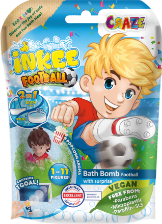 INKEE Kinder Badezusatz Badebombe Football, 1 St